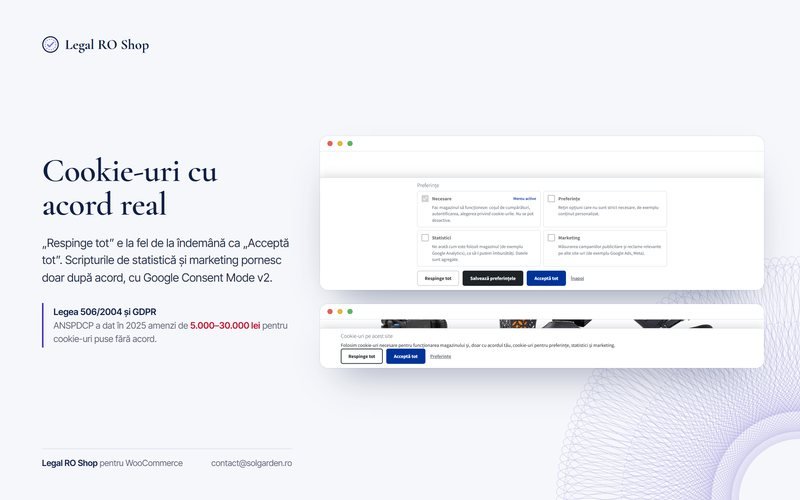 Bannerul de cookie-uri și panoul de preferințe