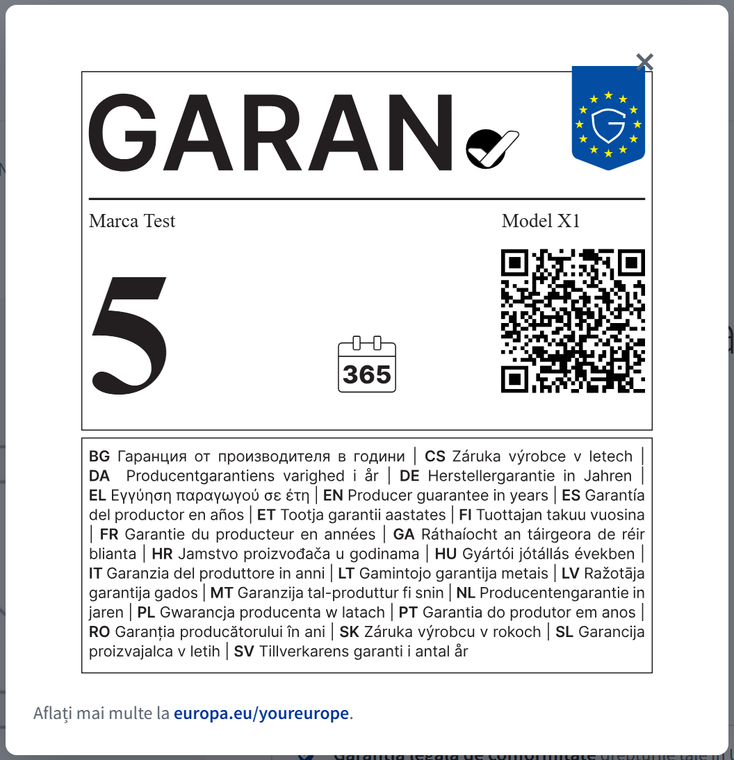 Eticheta GARAN deschisă într-o fereastră