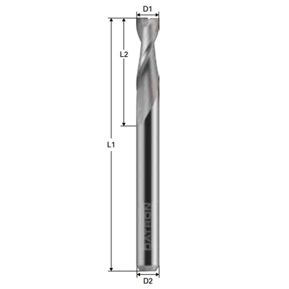 freza cu 2 caneluri, datron 0068620, 2.0x8.0x3.175mm 2 Freza cu 2 caneluri, Datron 0068620, 2.0x8.0x3.175mm - imagine 2