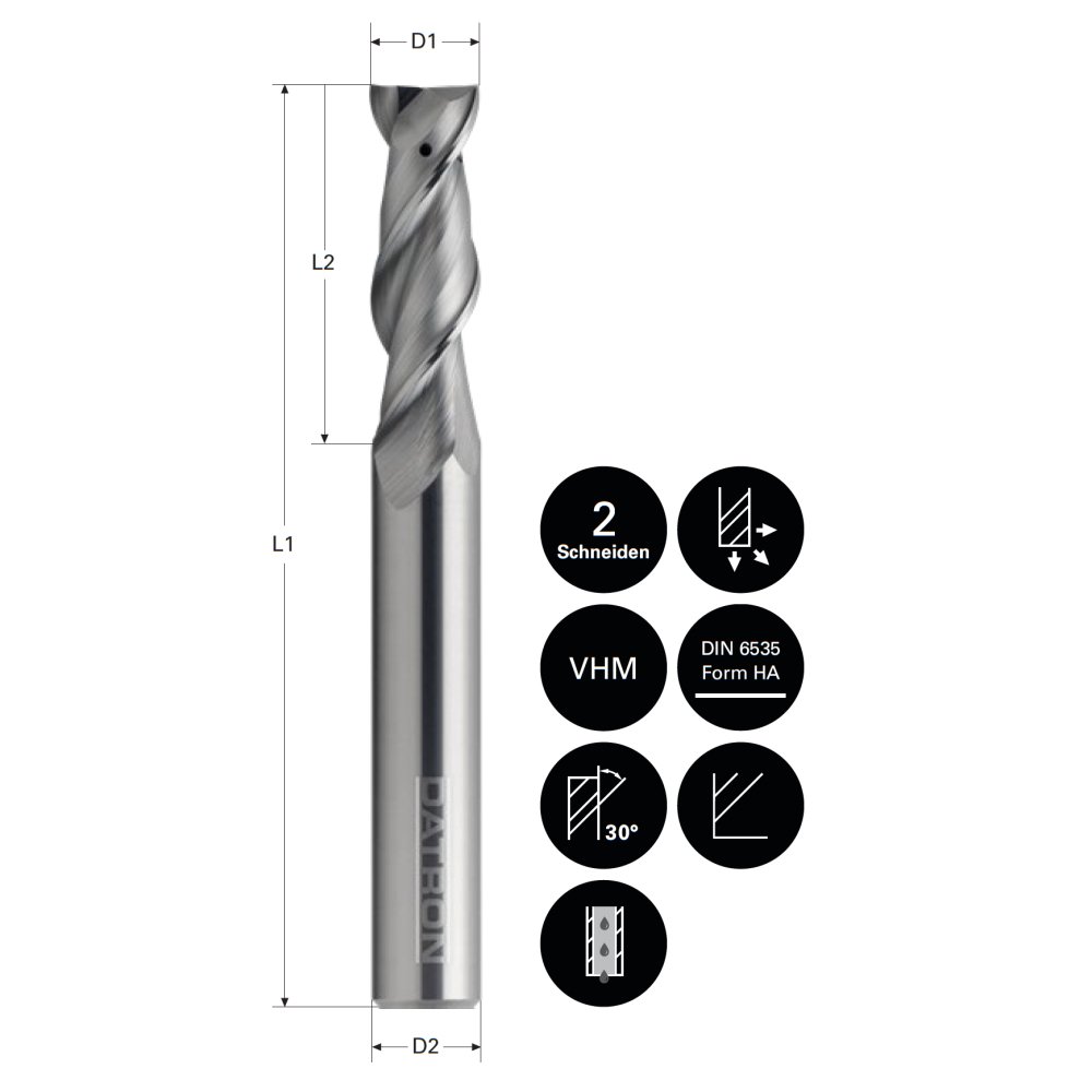 freza cu 2 caneluri, racire interna, datron 0068912, 12.0x32.0x12.0mm 2 Freza cu 2 caneluri, racire interna, Datron 0068912, 12.0x32.0x12.0mm - imagine 2