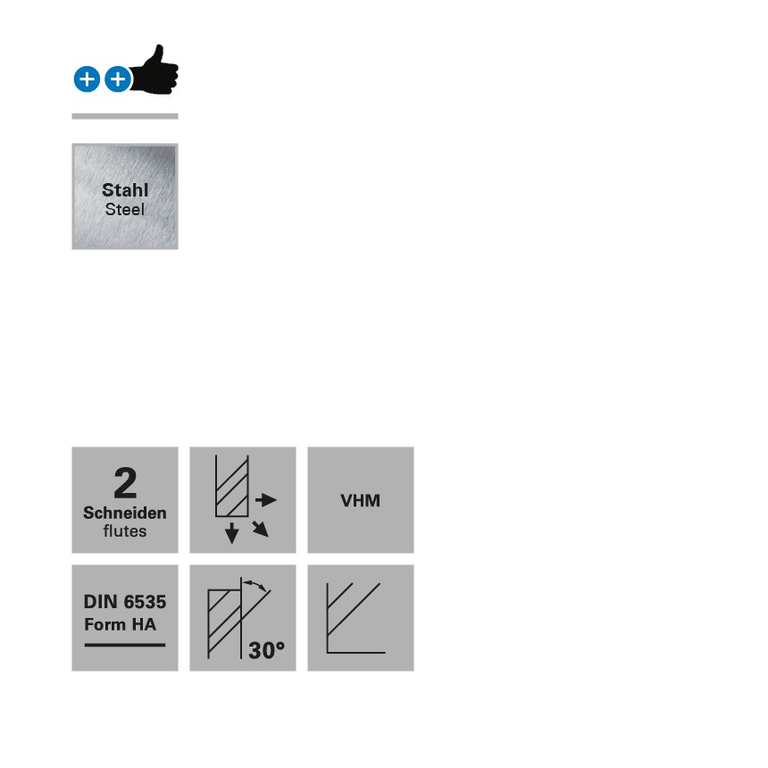 Freza pt. otel, X.CEED, 2 caneluri, Datron 0078013S, 1.3x1.2x3.0mm - imagine 3