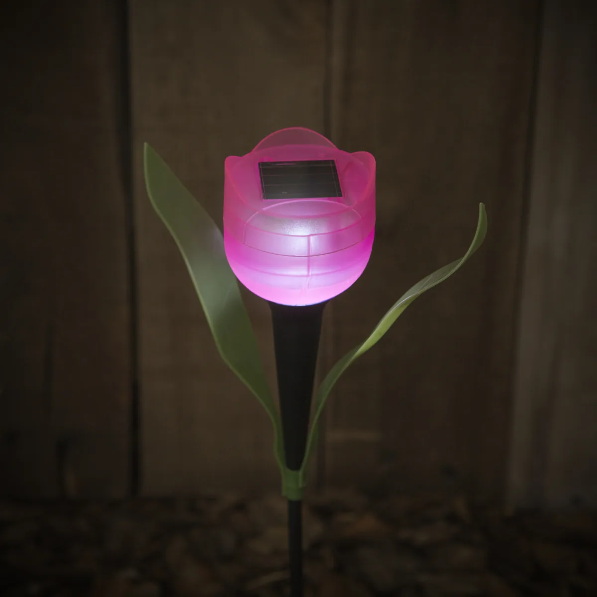 Lampa solara LED lalea 30 cm, iluminat gradina, decor exterior, cu tarus, aprindere automata