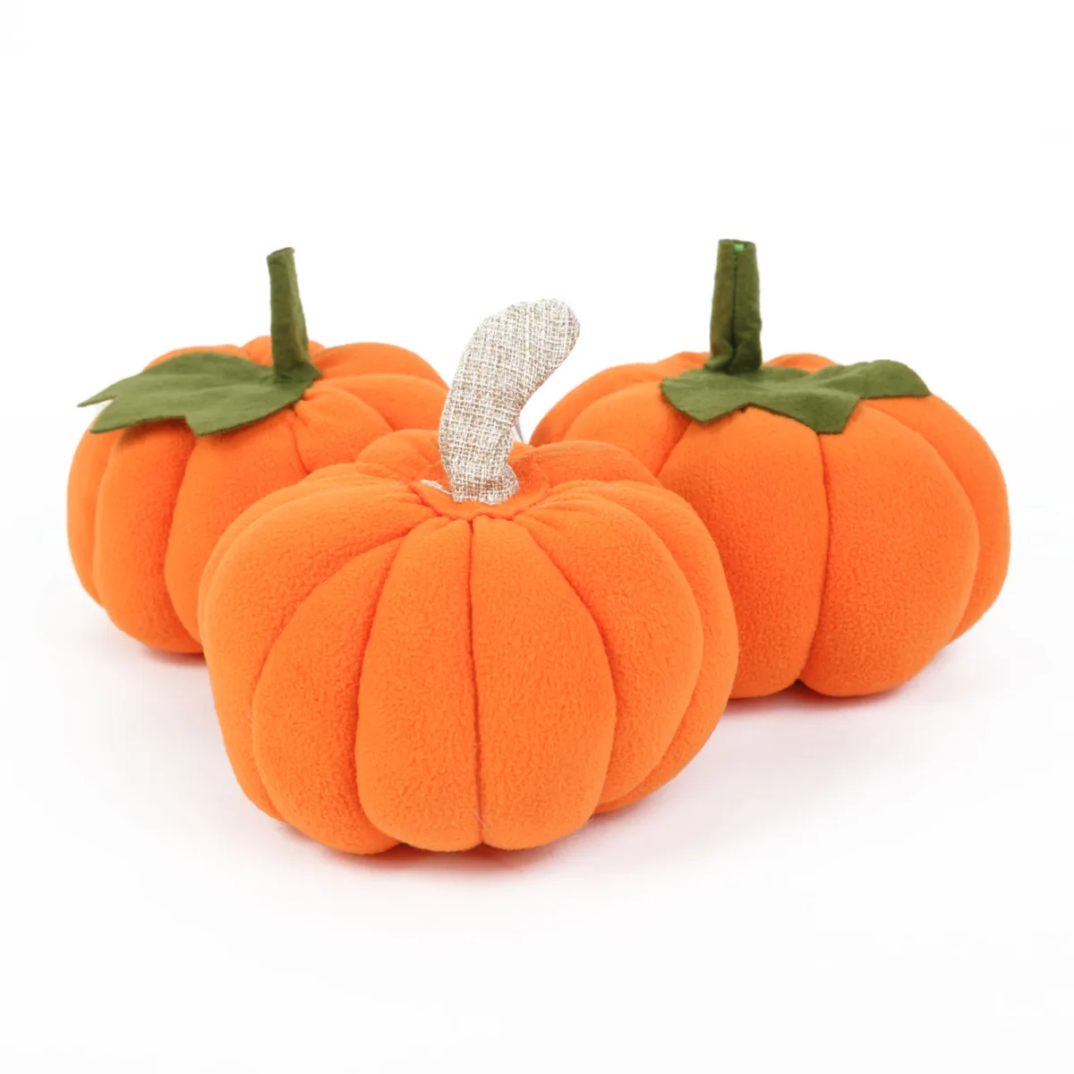 Decoratiune Halloween dovleac textil 13 x 13 x 14 cm, set 3 modele - imagine 2
