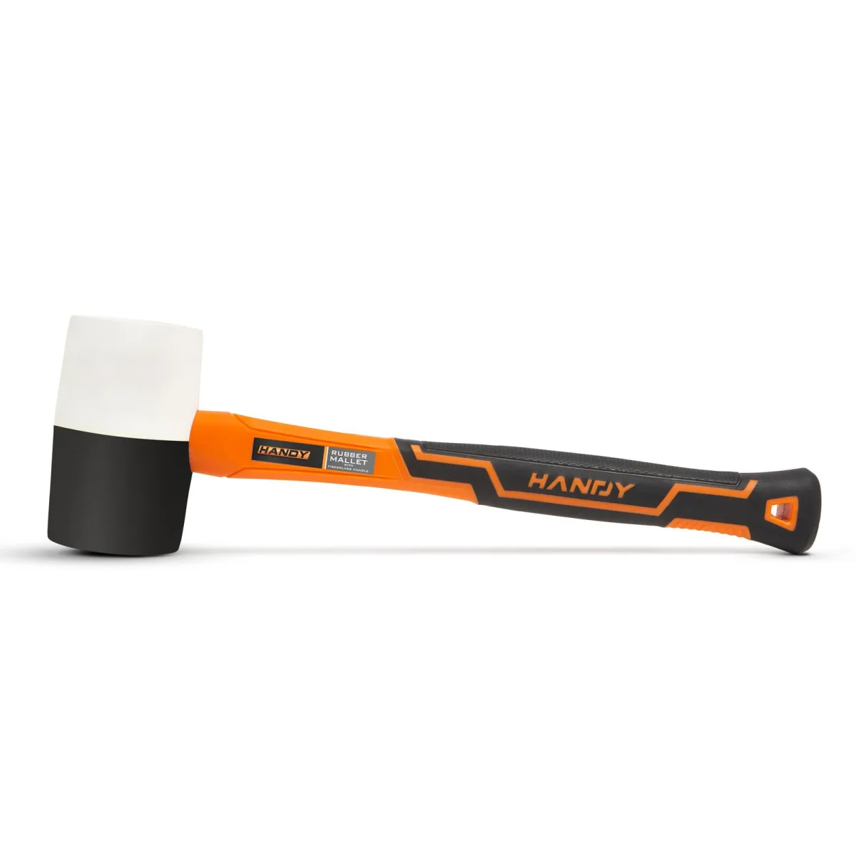 Ciocan Cauciuc 680 g cu Maner din Fibra de Sticla Antiderapant, Cap Cauciuc Alb/Negru