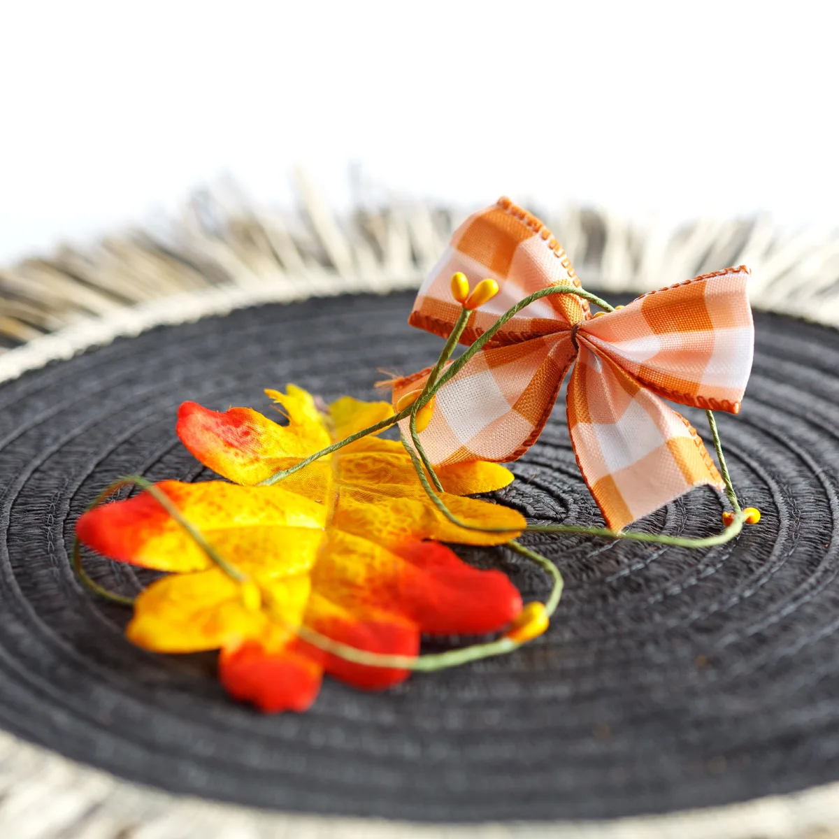 Set decoratiuni toamna, 5 piese, frunze/dovleac/floarea soarelui, culori calde - imagine 4