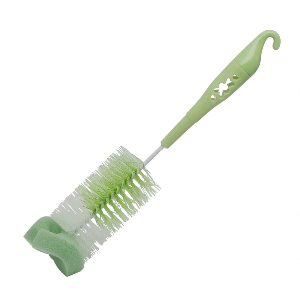 Perie curatat sticla si tevi, 29 cm, plastic verde, ergonomic