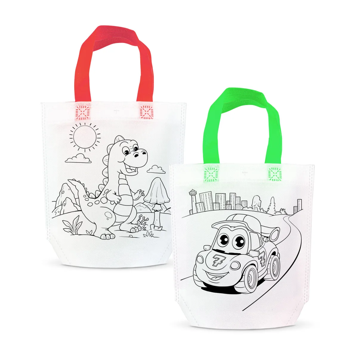 Geanta de colorat , 22 x 21 cm, PET, activitati copii, 2 modele