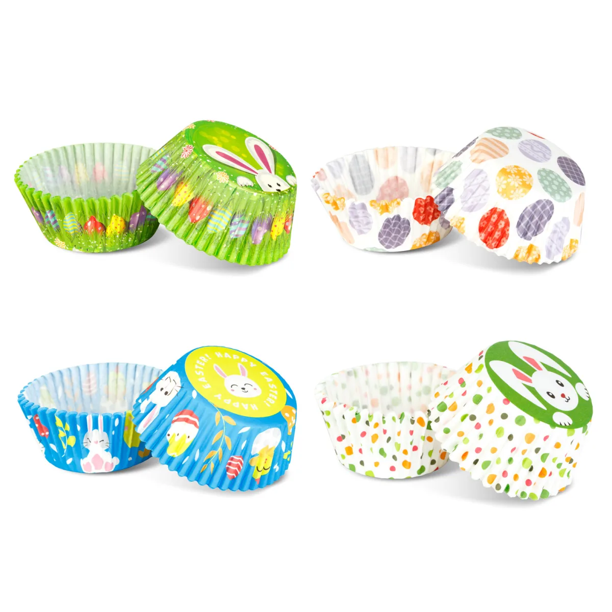 Set 100 bucati hartie briosa cu tematica de Paste (25 x 4 culori) - 7 x 5 x 3.2 cm - imagine 2
