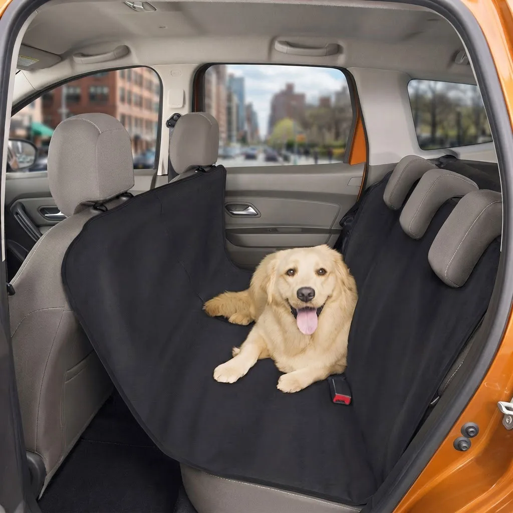 Husa protectie scaune auto animale, impermeabila, 130x160 cm, protectie bancheta, negru