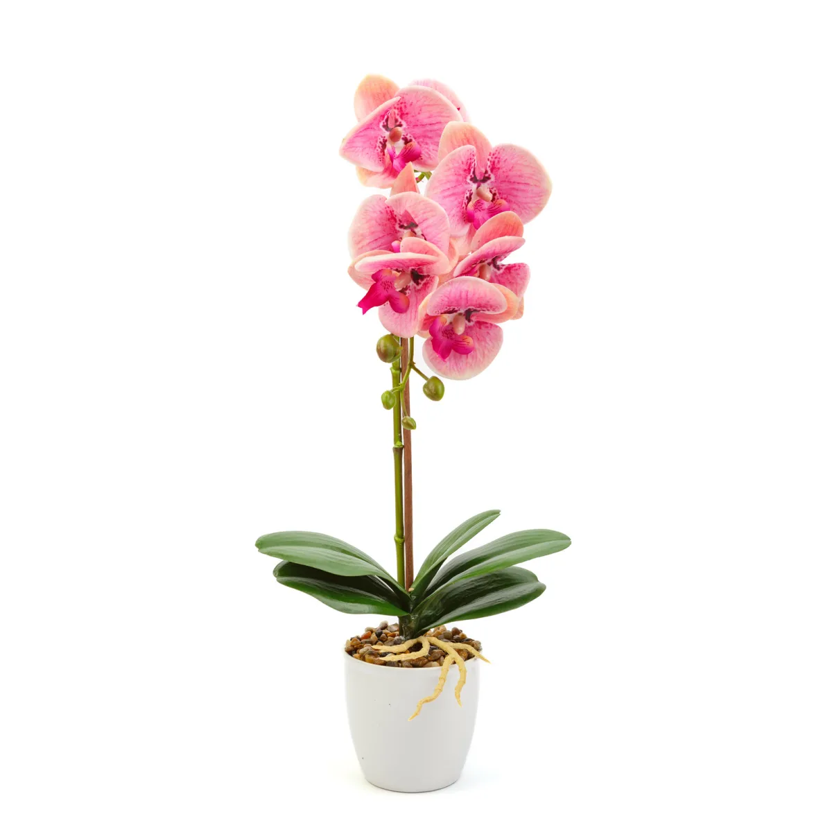 Planta artificiala orhidee roz 48 cm, decor elegant realist, pentru casa birou sau evenimente - imagine 2