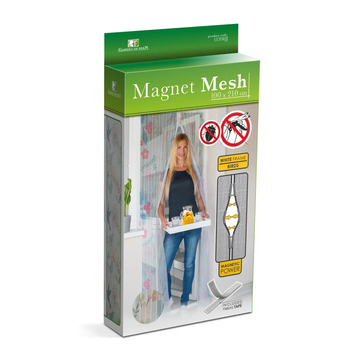 Cortina tantari usa magnetica 100x210 cm model pasari, plasa insecte usa cu inchidere magnetica - imagine 4