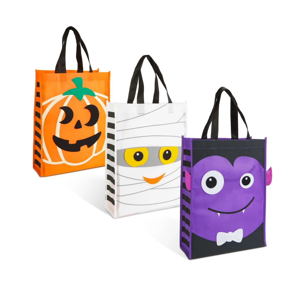 Geanta Halloween pentru dulciuri, decoratiuni din fetru, 40 x 30 cm, 3 modele