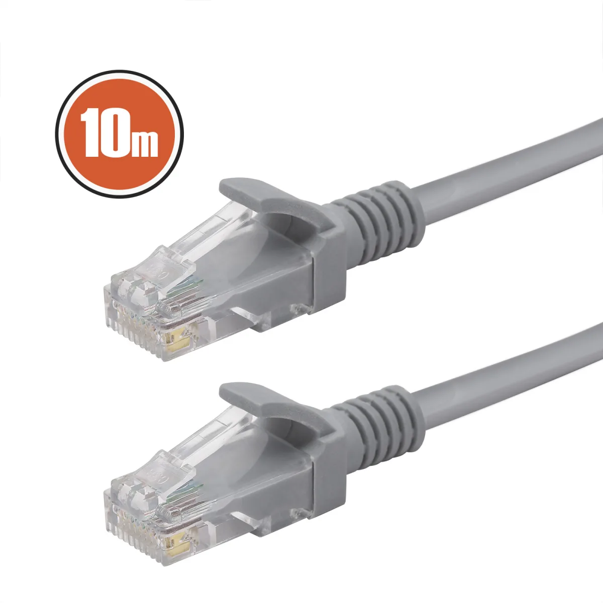 Cablu retea UTP CAT5e, 10m, RJ45, patch internet, gri