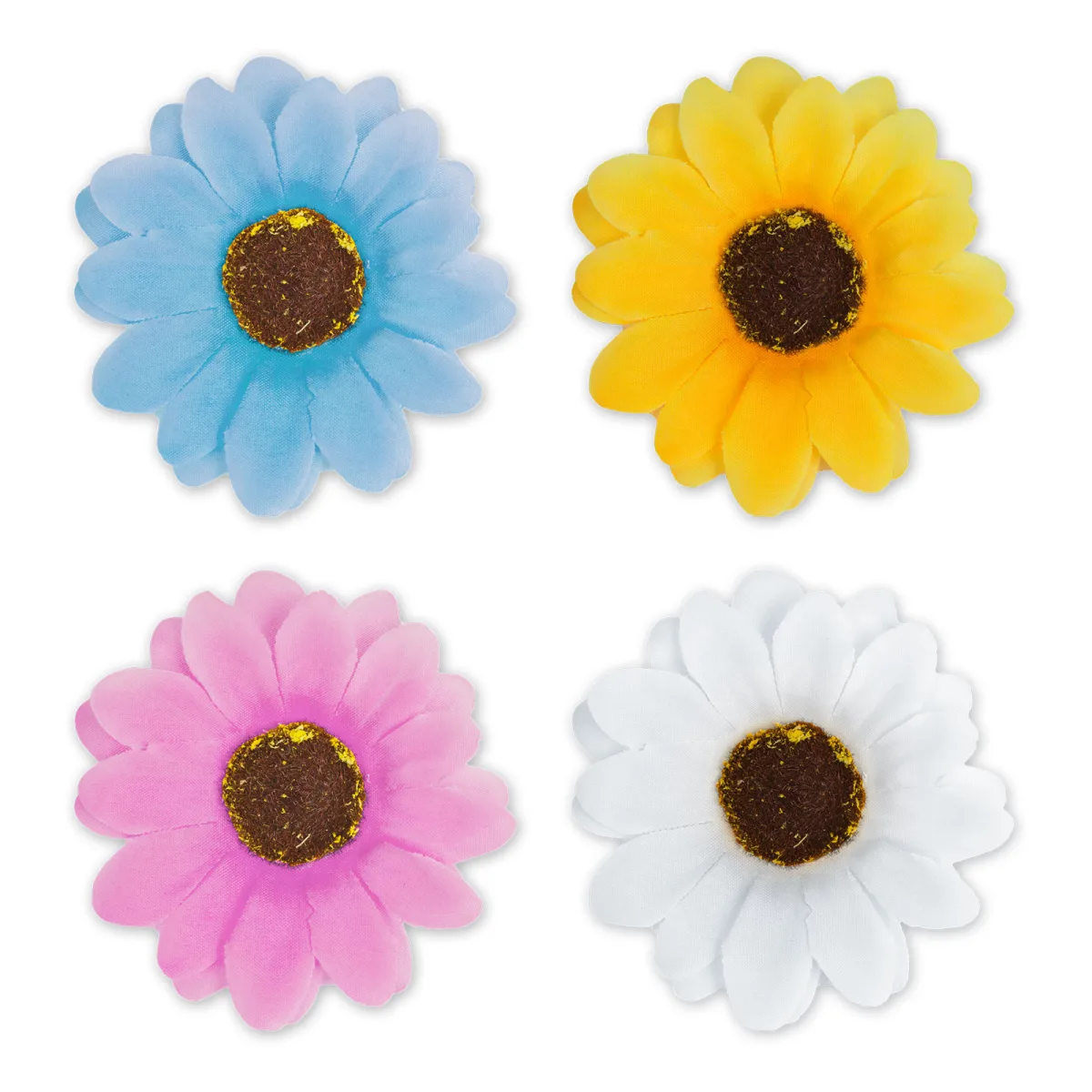 Decor gradina flori colorate, 7.5 cm, set 4 buc, decor exterior, plastic, multicolor