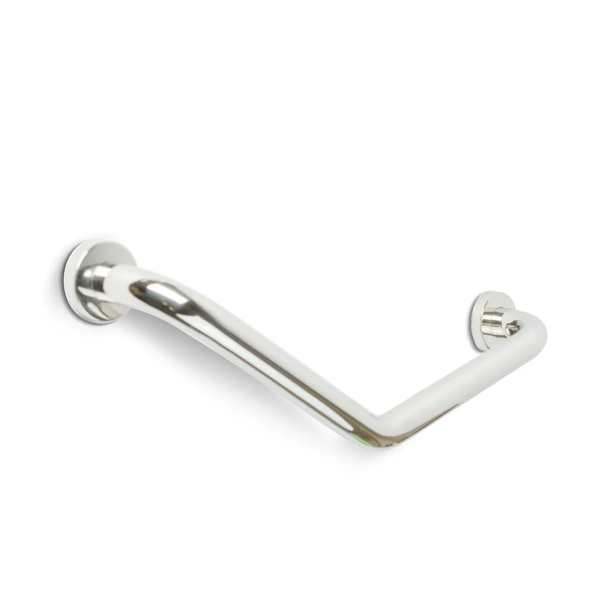 Maner siguranta baie inox cromat 45 grade, bara sprijin cada si dus, suport perete 25+25 cm