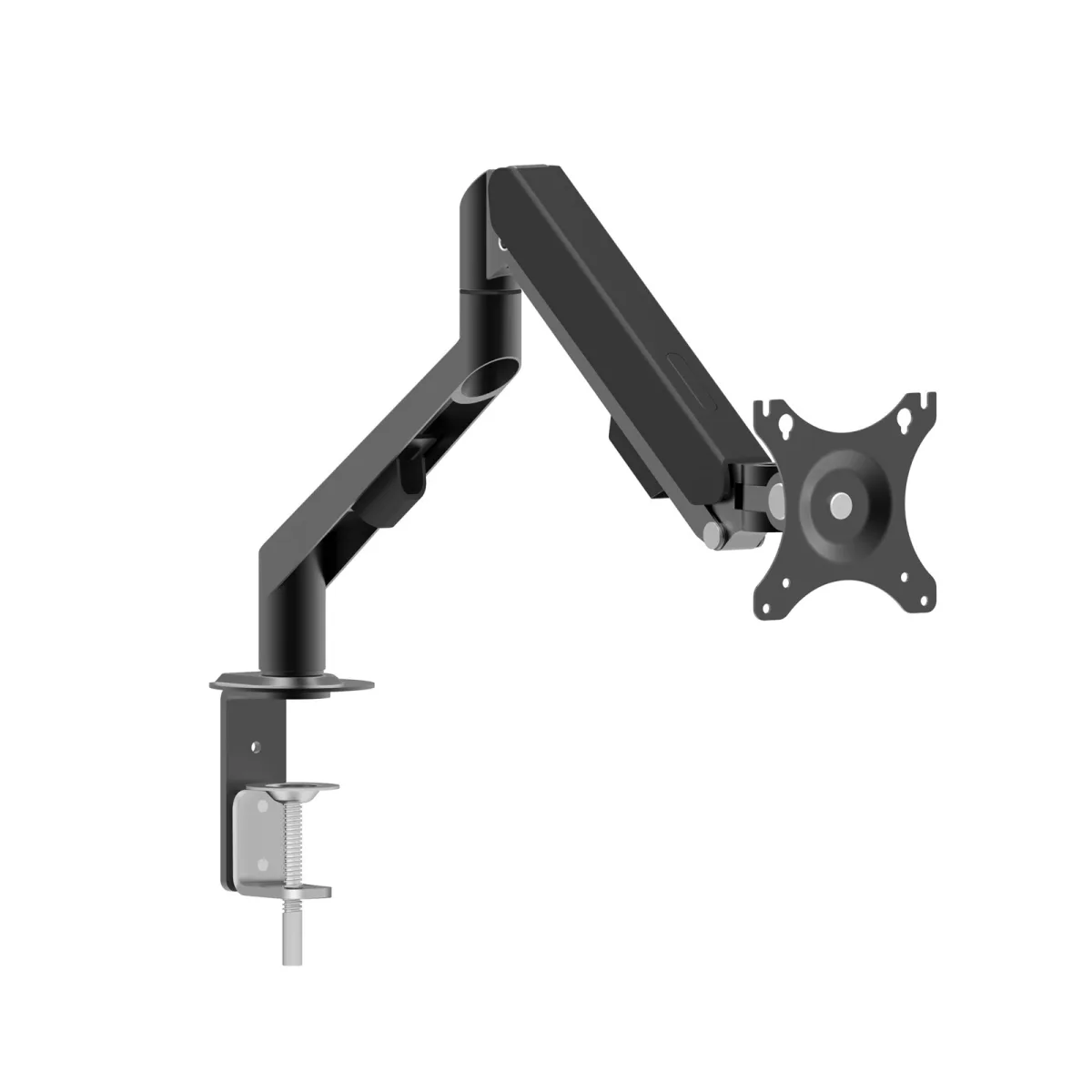 Suport monitor TV birou, brat articulat telescopic, VESA 75x75 100x100, reglabil, fixare blat