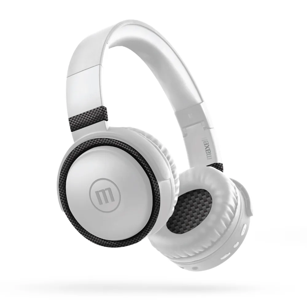 Casti wireless Maxell HP-BTB52, Bluetooth 5.0, over ear, microfon, jack 3.5mm, alb