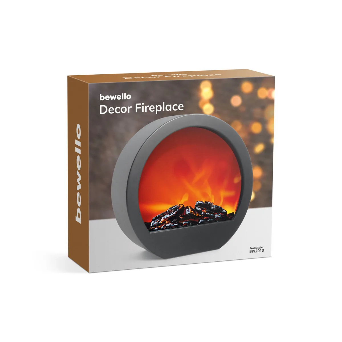 Semineu decorativ LED efect flacara, 35x12x38 cm, alimentare priza sau baterii, lumina calda, negru - imagine 4