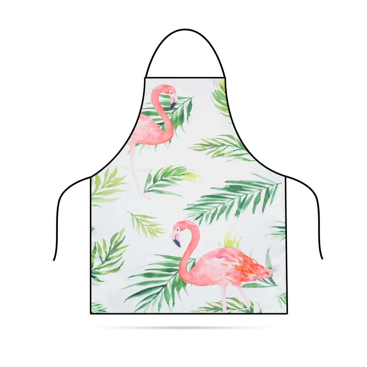 Sort de bucatarie adult 71x57 cm, poliester, protejeaza haine, Flamingo, reglabil la gat si spate