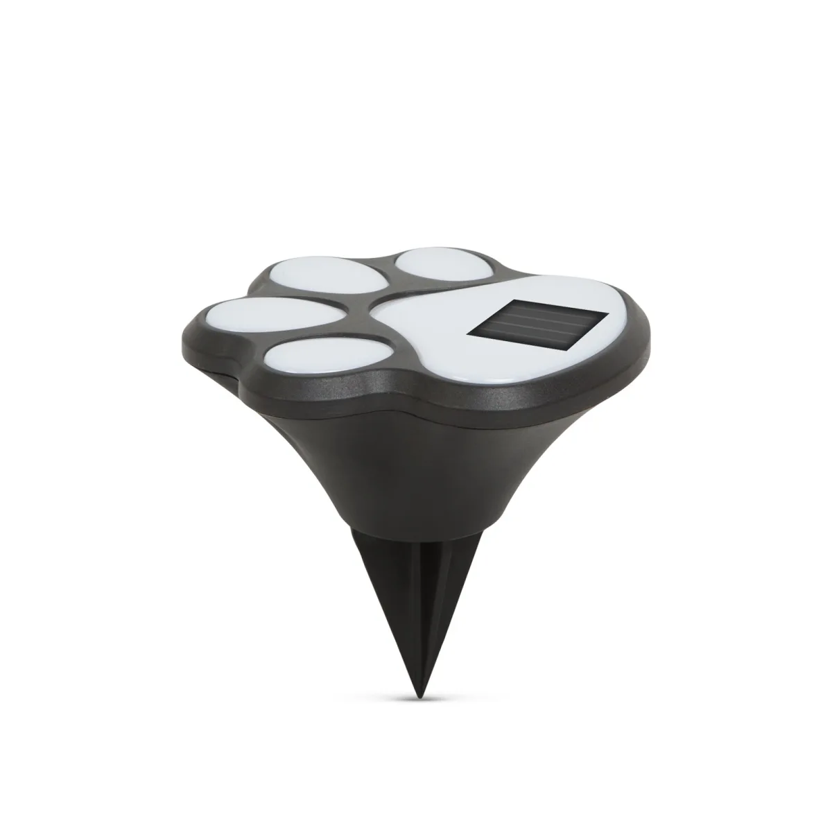 Lampă solară LED - amprenta câinelui, înjunghiere - plastic - negru