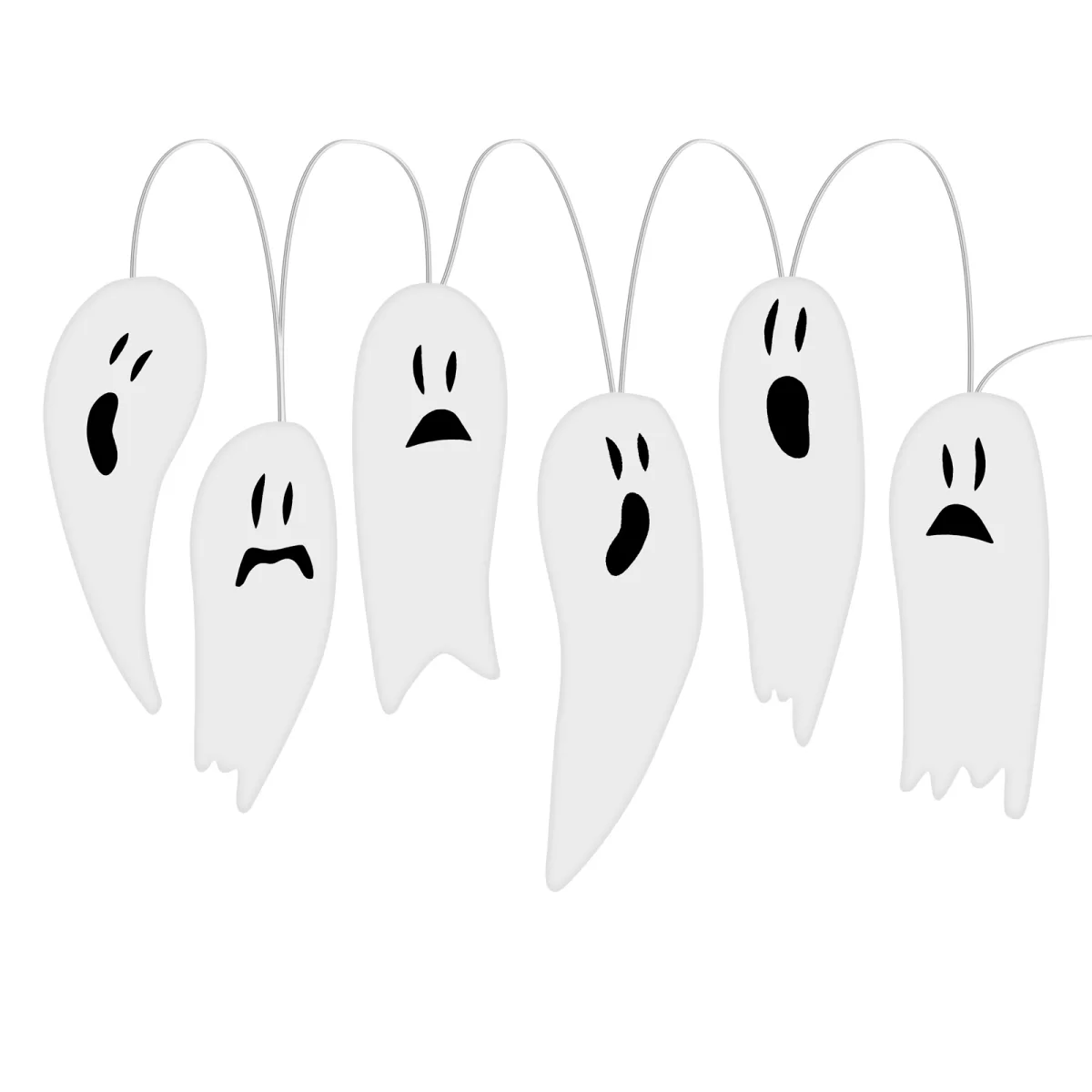 Decoratiune fereastra LED Halloween fantoma gel 85 cm, lumina alba calda - imagine 2