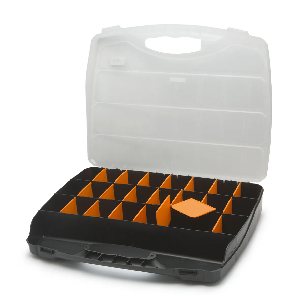 Cutie organizator pentru accesorii cu compartimente reglabile si capac transparent, 480 x 375 x 75 mm - imagine 2