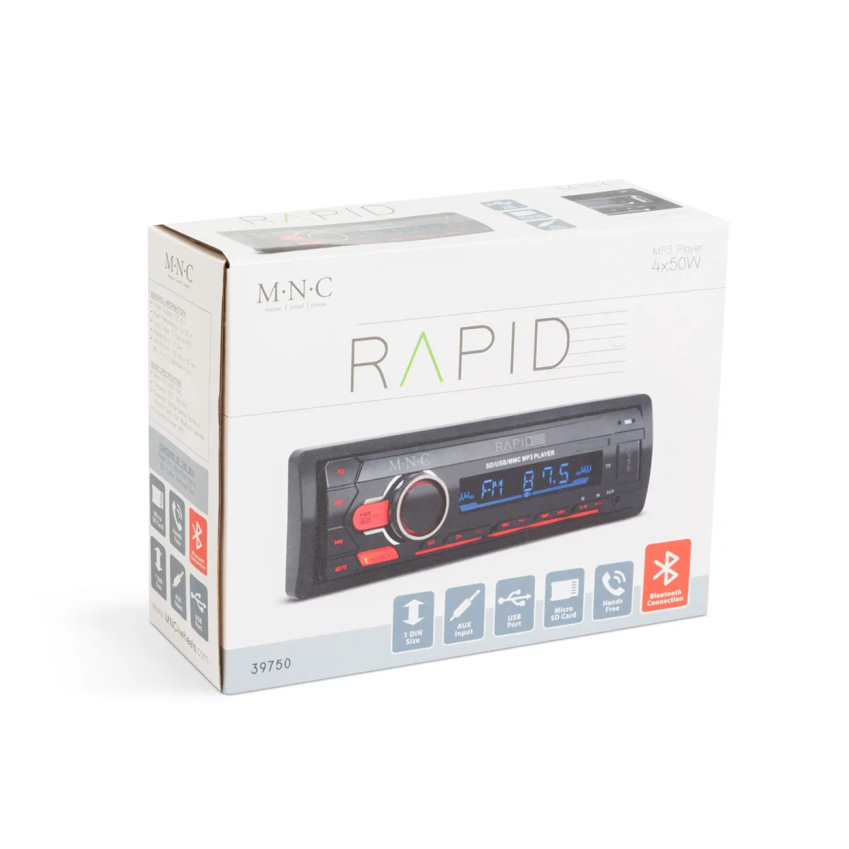 Player auto 1 DIN Rapid, Bluetooth, USB SD AUX, MP3 FM, 4x50W, telecomanda - imagine 5