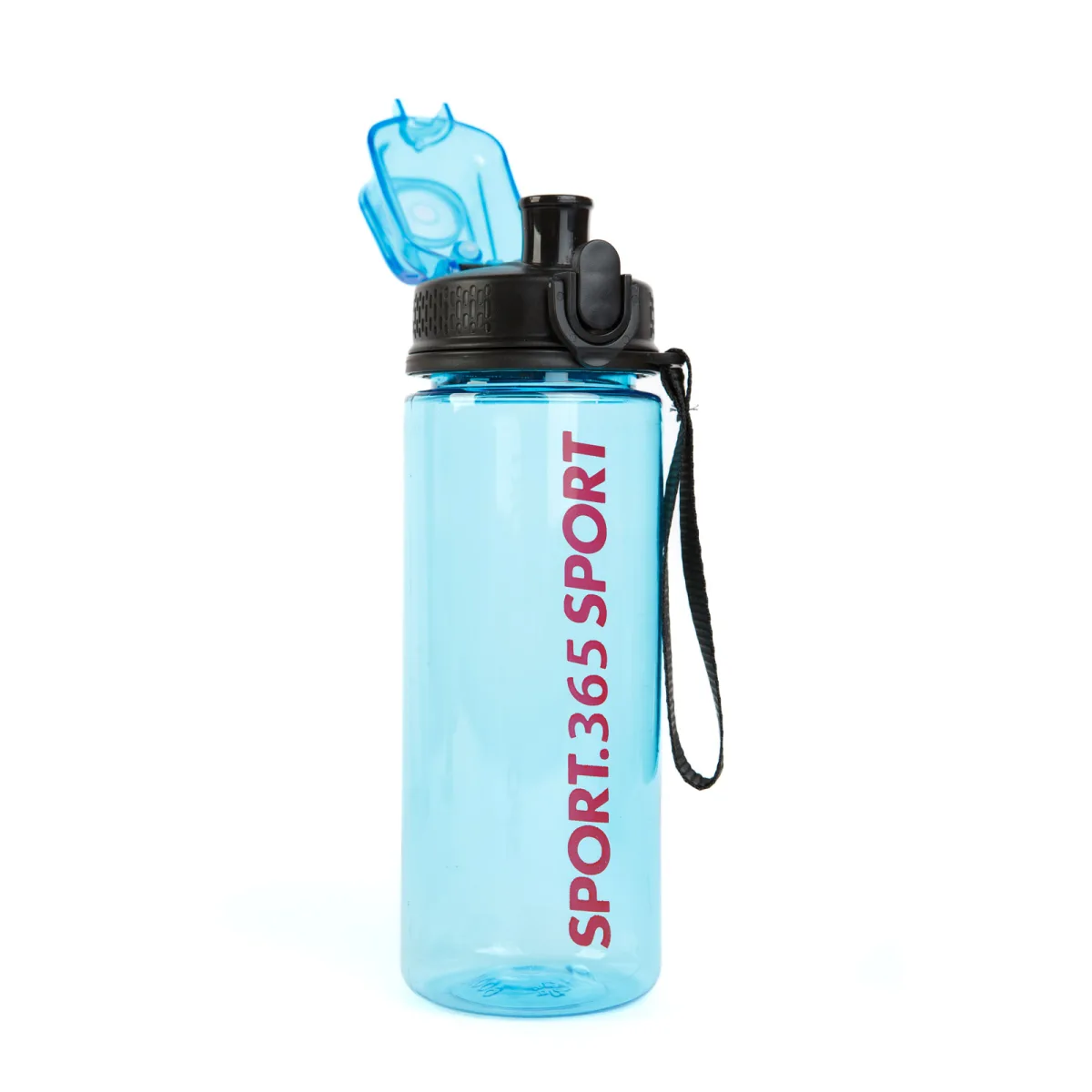 Bidon sport 600 ml, plastic transparent, capac etans, 3 culori - imagine 5