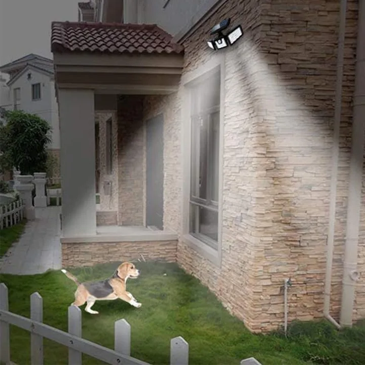 Lampa Solara 1725 Macvi® de Perete cu 74 LED-uri si Senzor Solar, 3000mAh, Rezistenta la Intemperii, IP65 - imagine 4