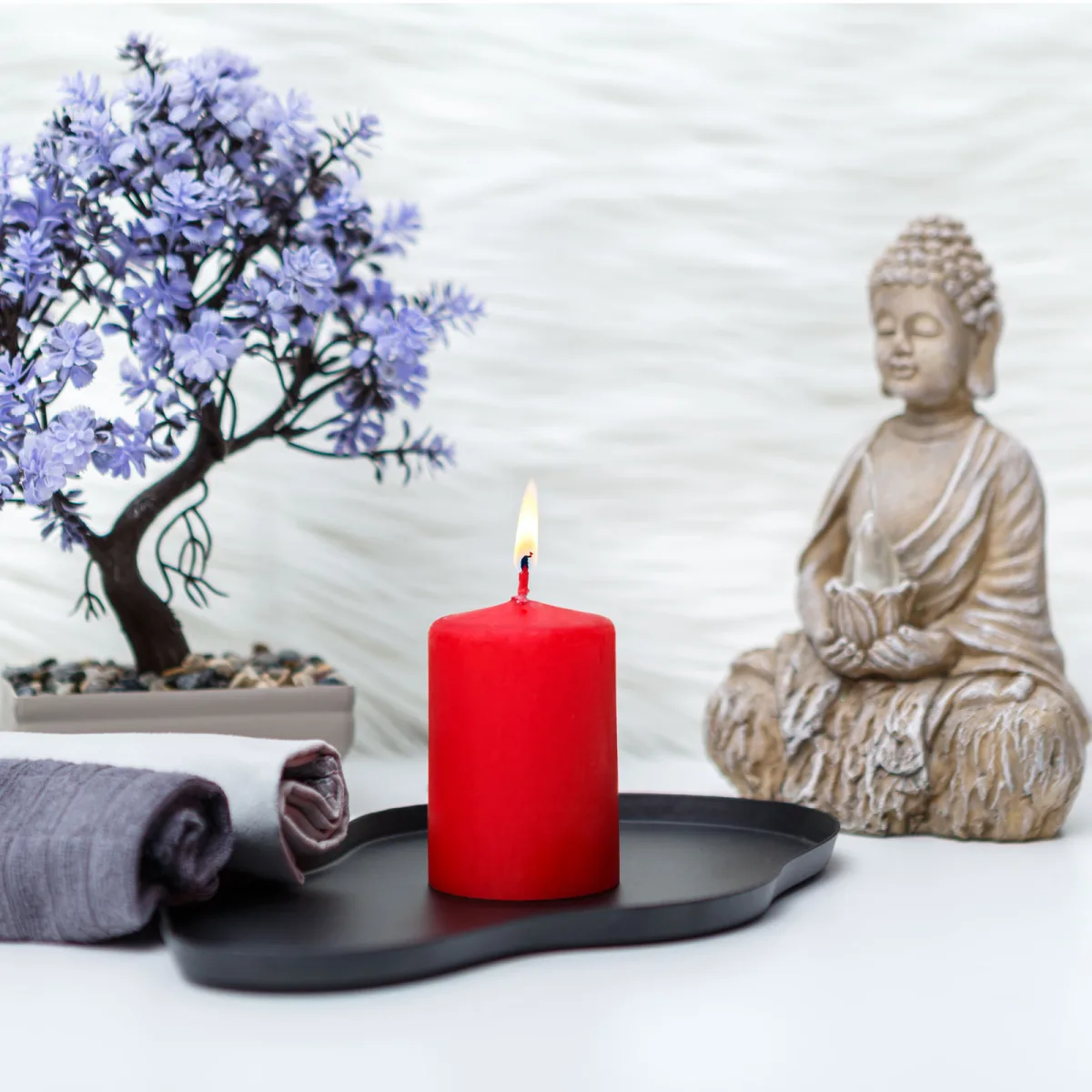 Lumanare cilindrica, rosie, 130 g, fara parfum, decor casa si suporturi festive