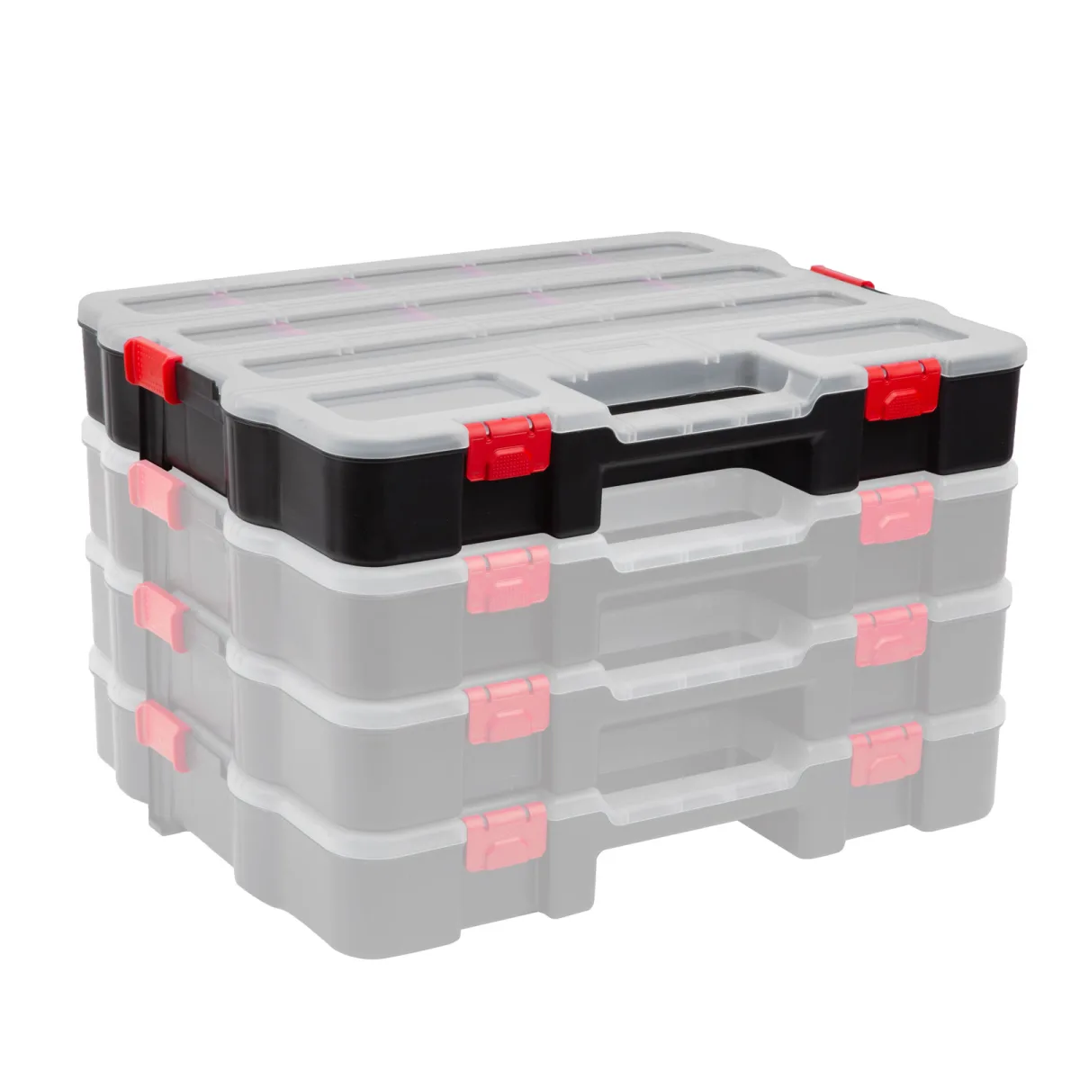 Cutie Organizatoare Stivuibila pentru Suruburi si Accesorii, 9-18 Compartimente, 373x470x80 mm - imagine 3