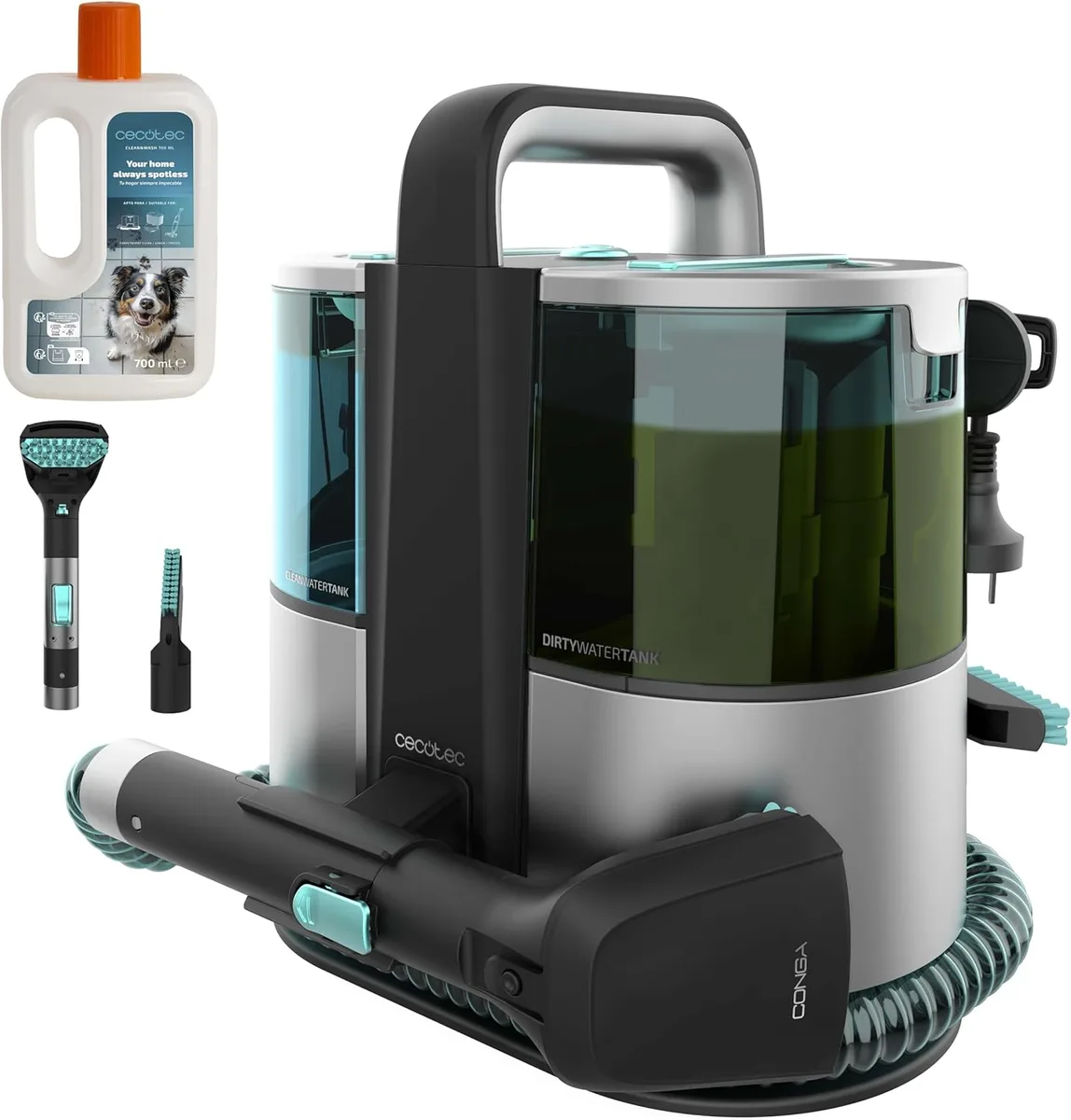 Aspirator cu spalare Cecotec Conga 4000 CarpetSpot Clean XL Advance, 600W, putere aspirare 14kpa, rezervor apa curata, rezervor apa murdara, curatare covoare, tapiterie, saltele, pulverizare