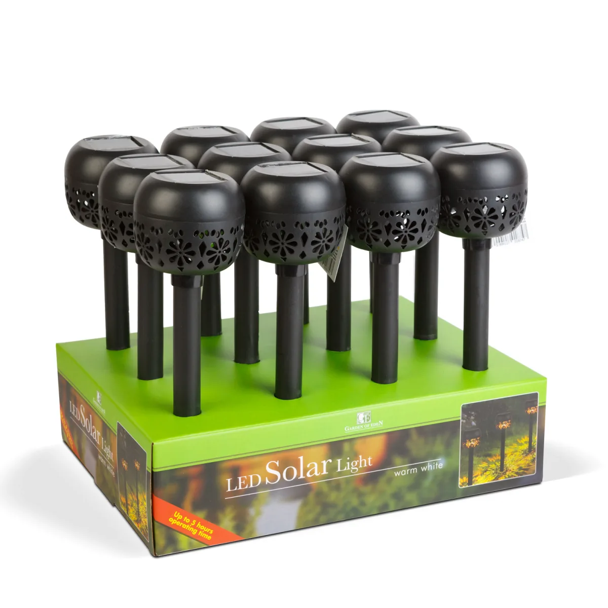 Lampa solara gradina, 1 LED alb cald, 8 x 8 x 38 cm, iluminat alei terasa, IP44 - imagine 4
