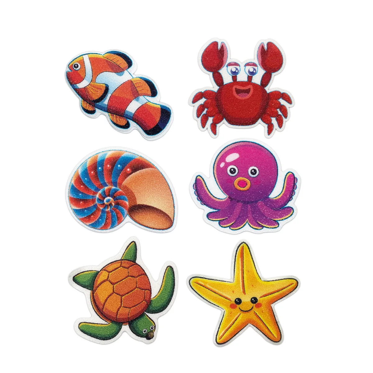 Set 6 stickere antiderapante baie, autoadezive, 10 cm - imagine 2