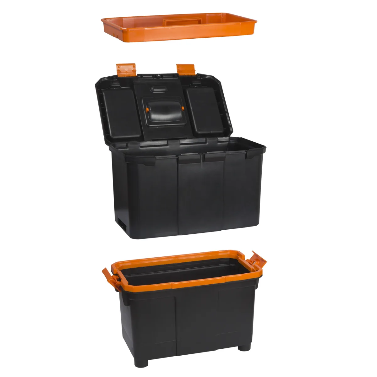 Cutie de scule din plastic cu roti si organizator, separabila in 2 parti, 18 inch - imagine 2
