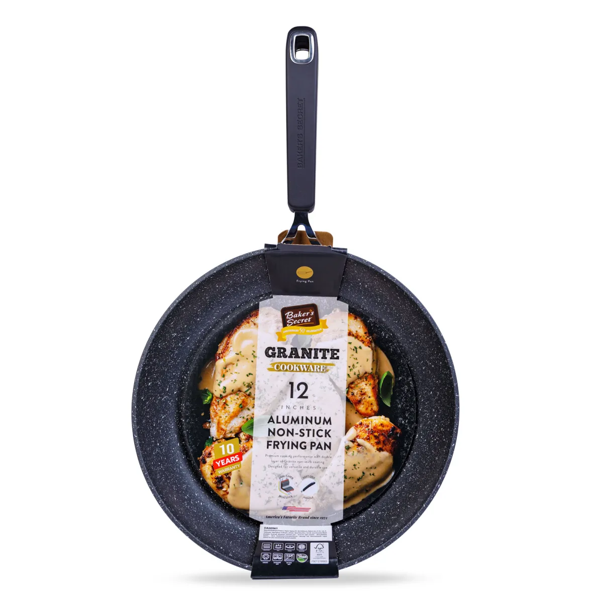 Tigaie aluminiu Baker’s Secret 30cm, tigaie antiaderenta pentru gatit pe plita gaz inductie ceramic