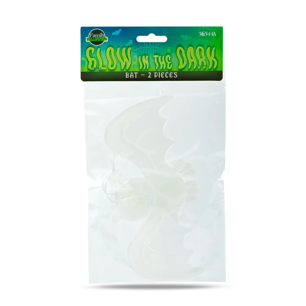 Decor Halloween fosforescent, liliac, 20x10 cm, 2 buc, plastic, reutilizabil - imagine 3