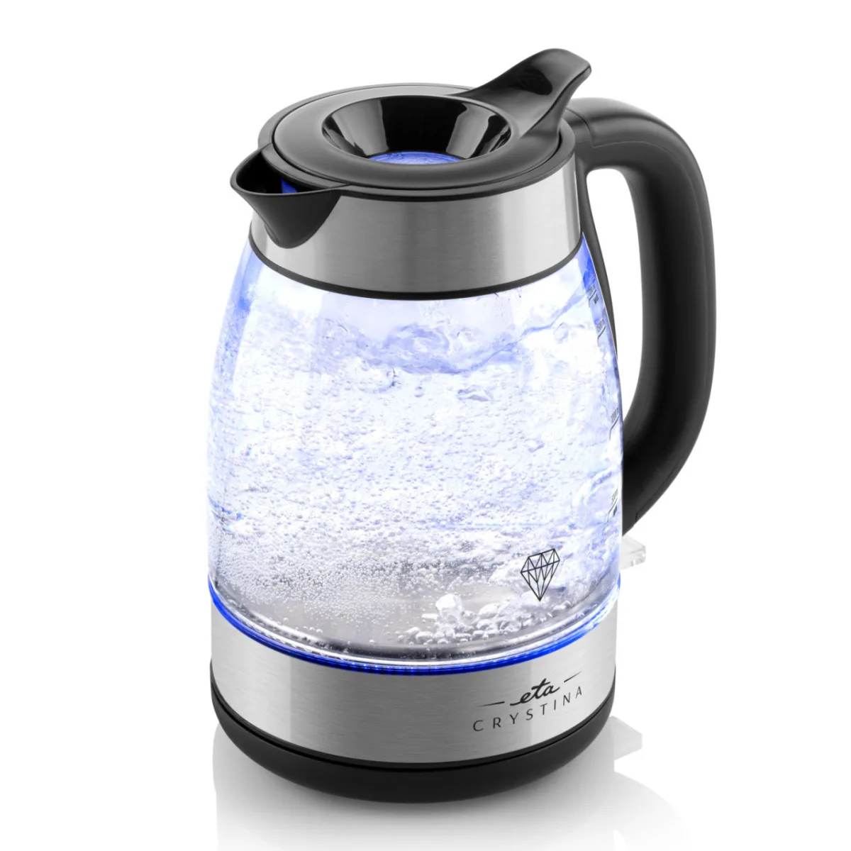 Cana fierbator din sticla ETA Crystina 5153 90000, 1.7 litri, 2200 W, lumina albastra de fundal - imagine 3