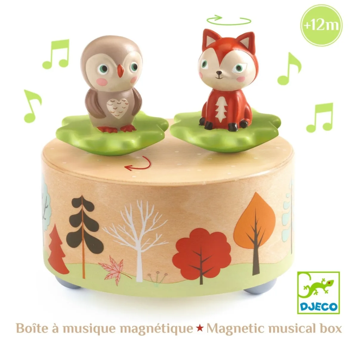 Cutie muzicala magnetica cu bufnita si vulpe, Djeco - imagine 3