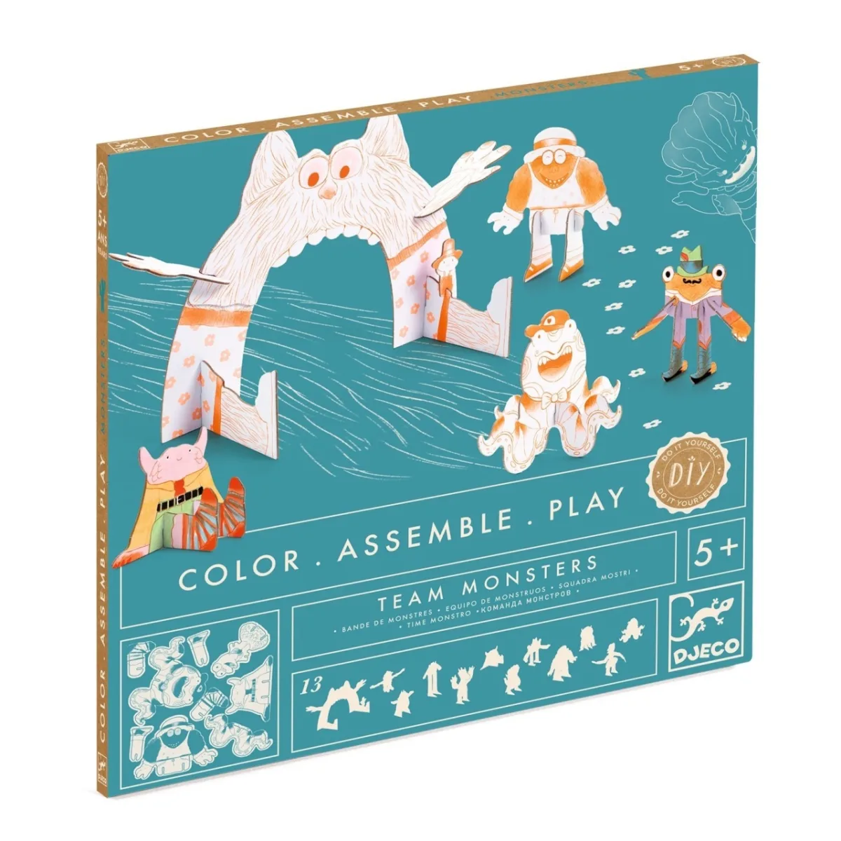 Kit Creativ Monstri de Colorat si Asamblat, Djeco