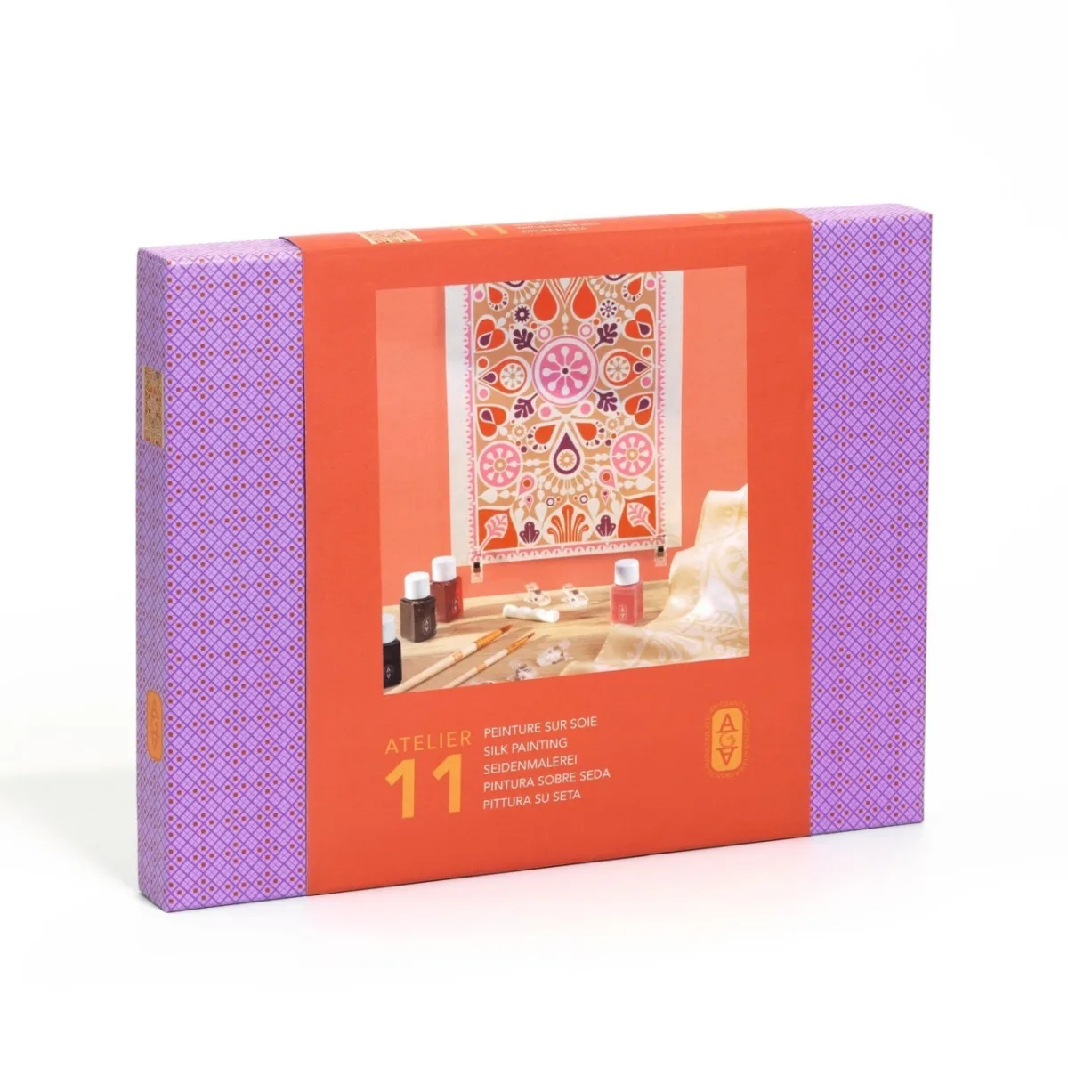 Atelier creativ 11 pentru adulti Pictura pe matase, Djeco