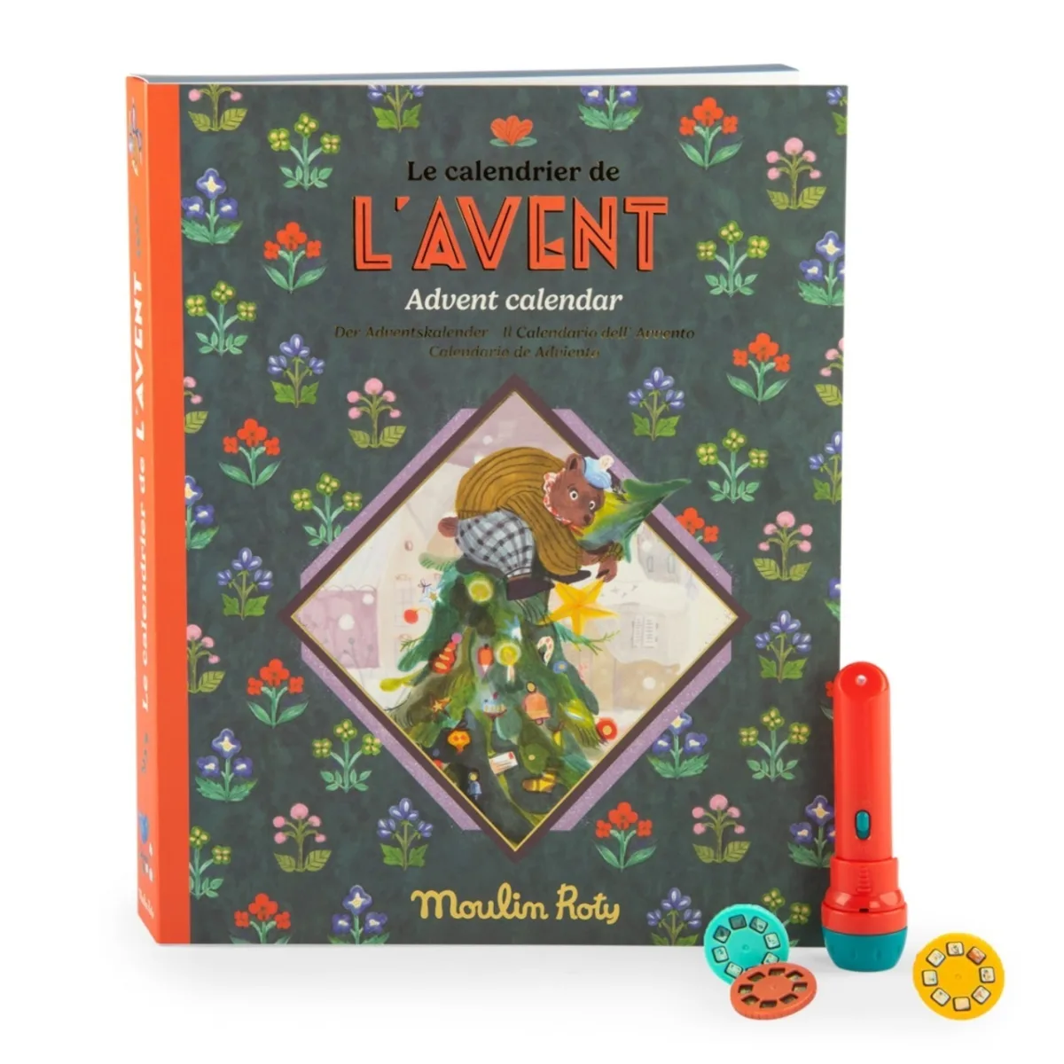 Calendar de Advent Lanterna si 23 de discuri cu povesti Minouchkas Moulin Roty