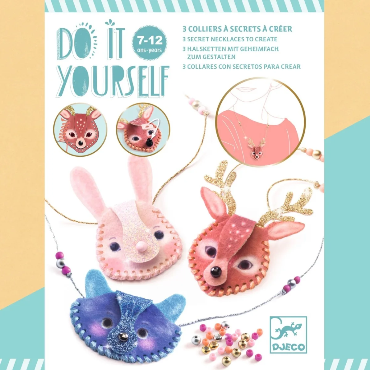 Joc creativ DIY Coliere secrete, Djeco - imagine 5