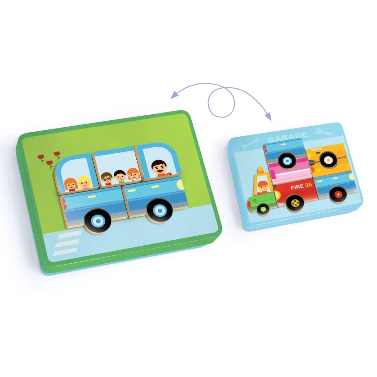 Joc magnetic cu Vehicule, Djeco - imagine 4