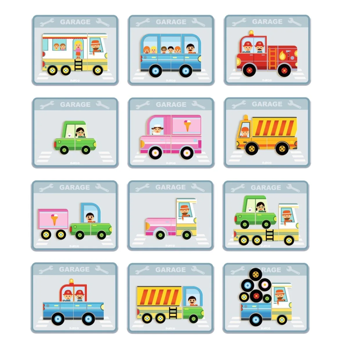 Joc magnetic cu Vehicule, Djeco - imagine 5