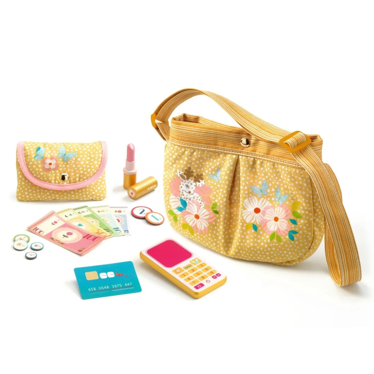 Geanta din bumbac cu accesorii, Djeco - imagine 3