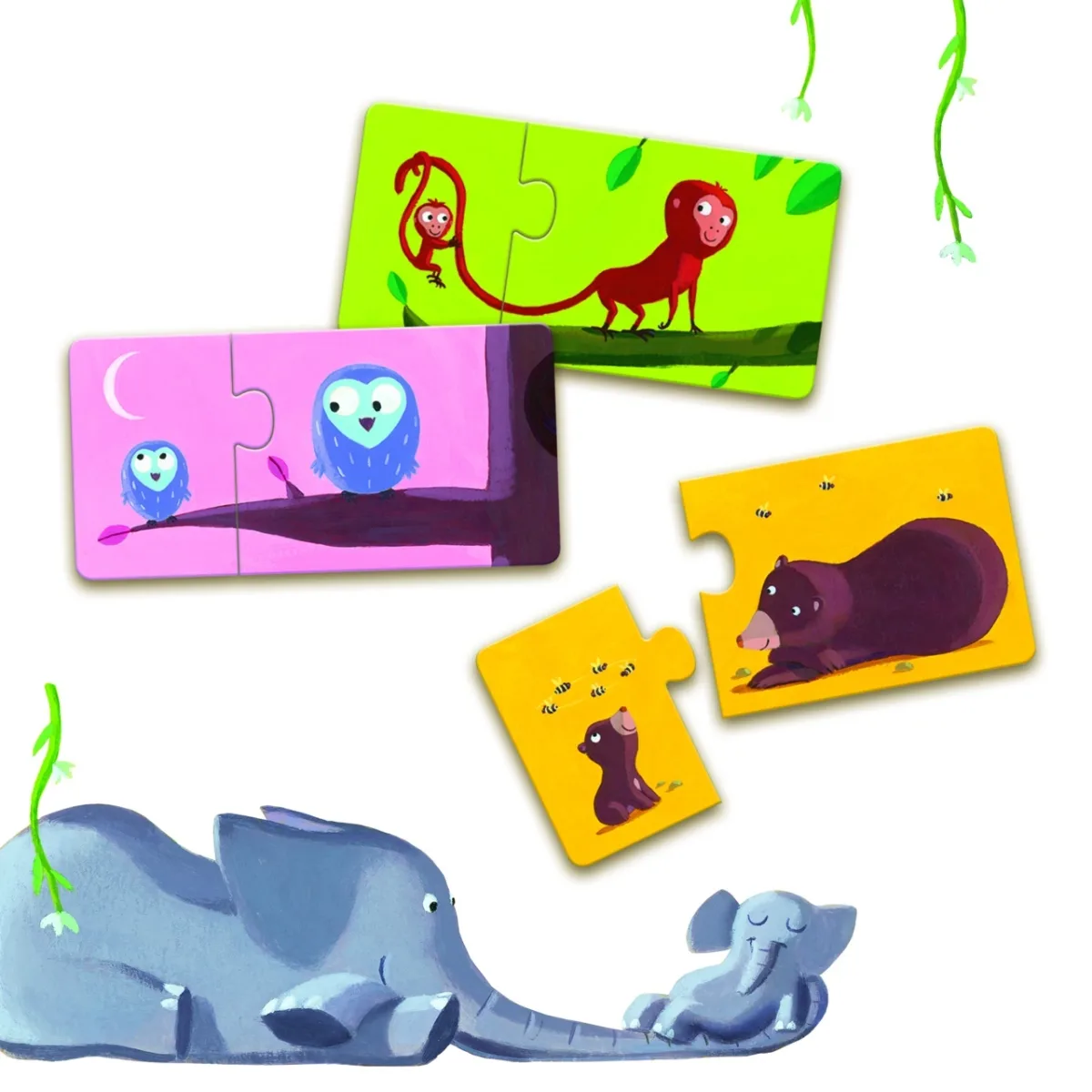 Puzzle duo Mama si puiul, Djeco - imagine 3