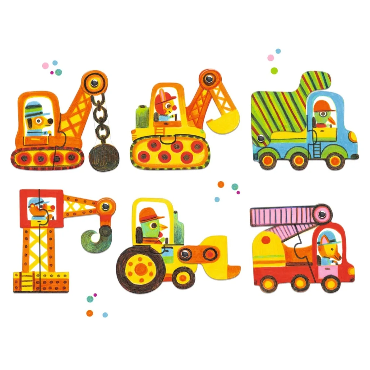 Puzzle mobil duo Vehicule, Djeco - imagine 5