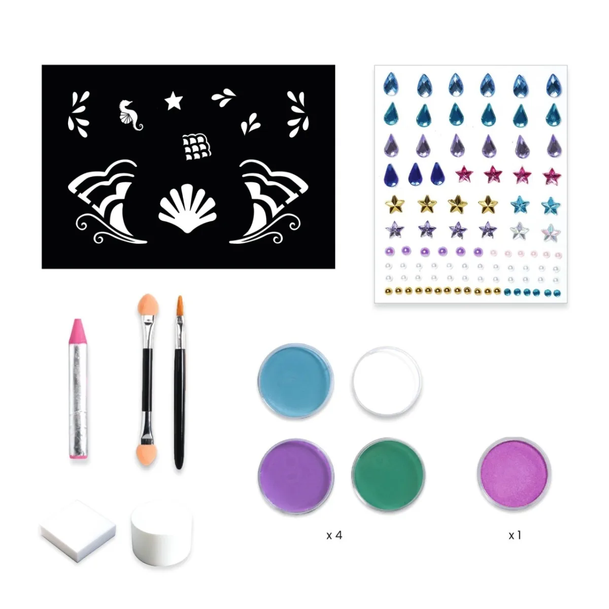 Set pictura pe fata culori sidefate, Djeco - imagine 3