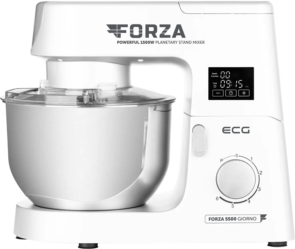 Robot de bucatarie ECG FORZA 5500 Giorno Bianco, 1500 W, 6,5 litri, panou de control tactil, sistem de amestecare planetar - imagine 2